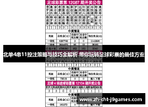 北单4串11投注策略与技巧全解析 带你玩转足球彩票的最佳方案 北单4串11投注策略与技巧全解析 带你玩转足球彩票的最佳方案